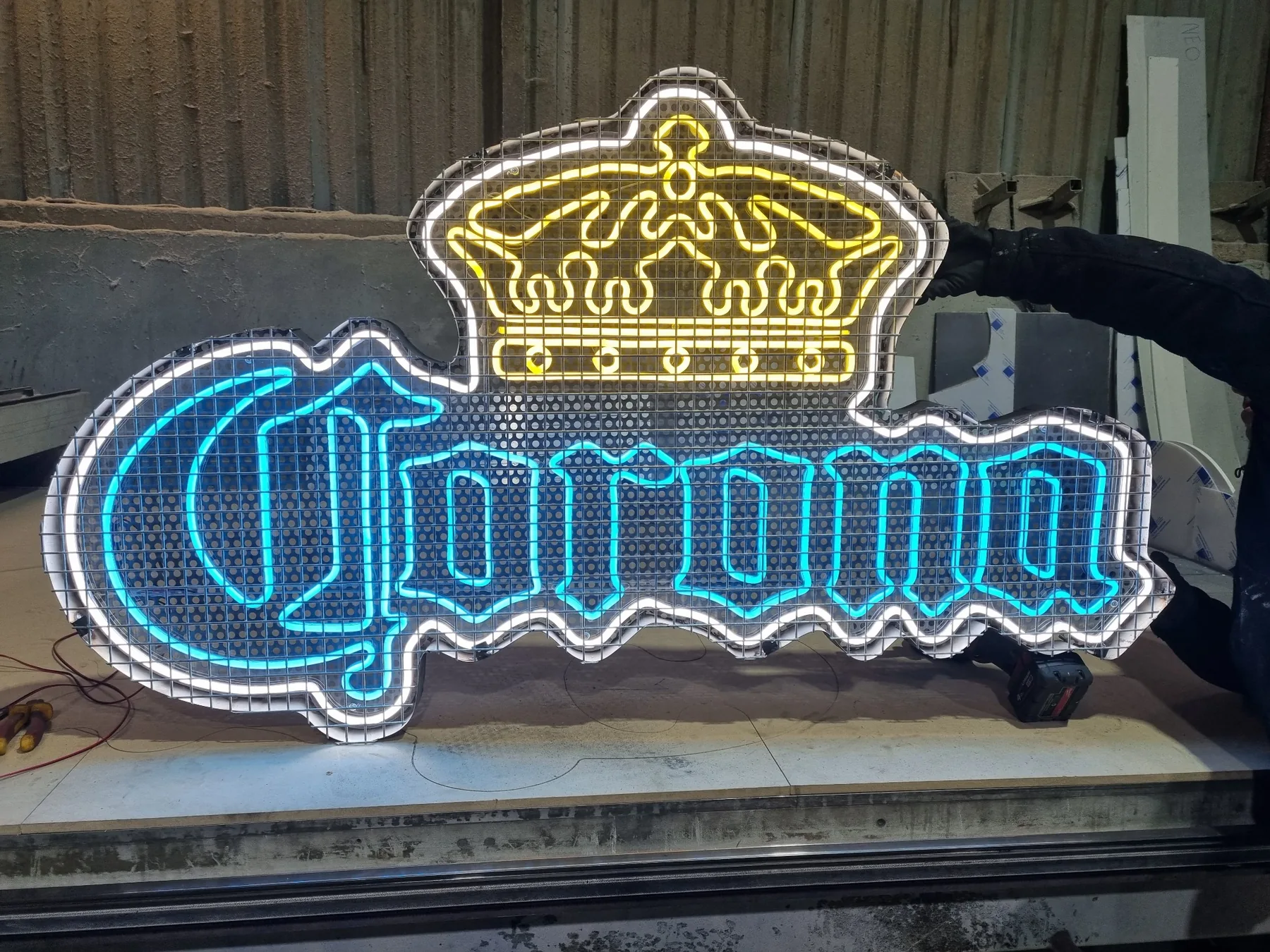 Corona neon style sign