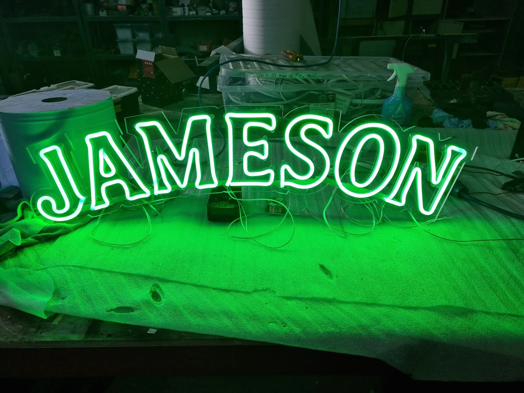 Jameson green neon sign
